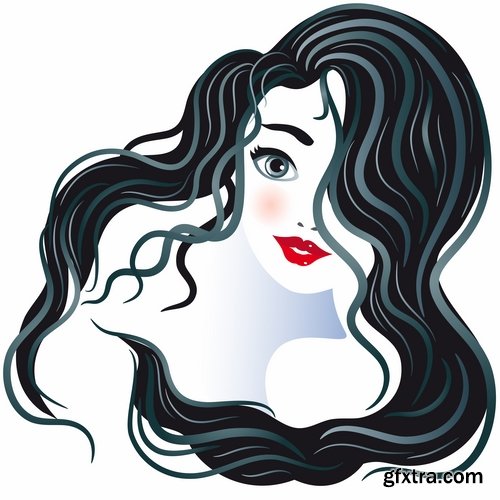 Fashionable girl woman hair hairstyle purchase shopping 25 EPS