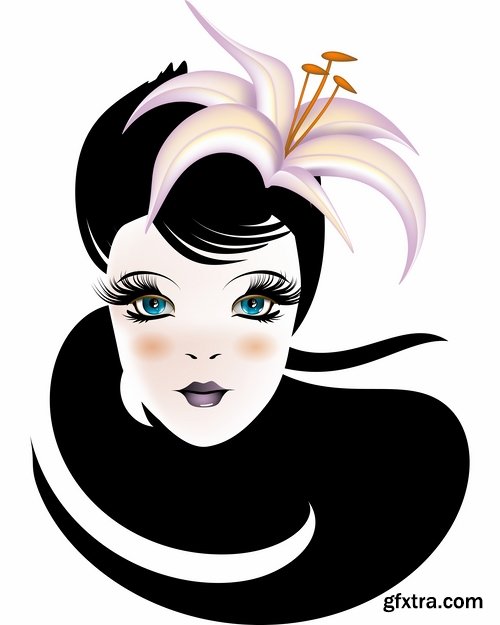 Fashionable girl woman hair hairstyle purchase shopping 25 EPS