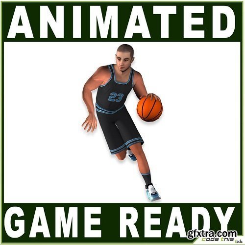 White Basketball Player Animated - Game Ready