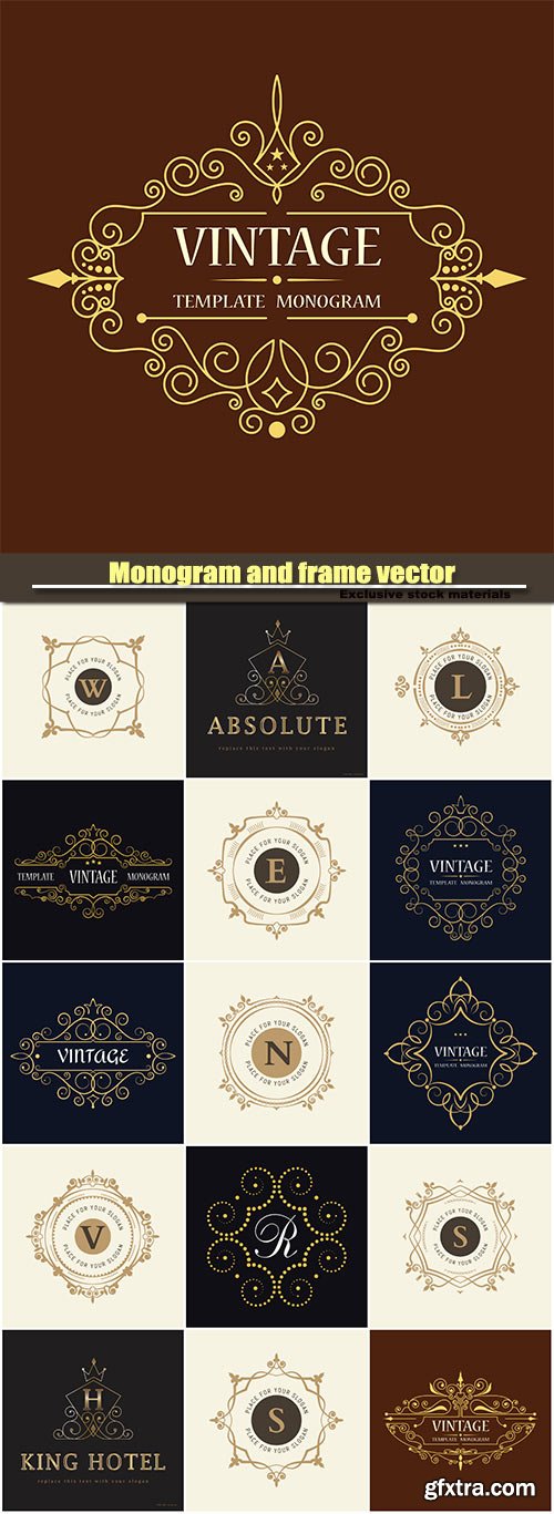 Monogram and frame vector