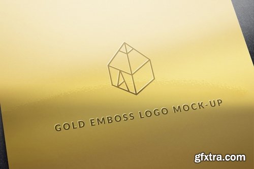 CM - 4 Gold Logo Mock-Ups Bundle 2512613