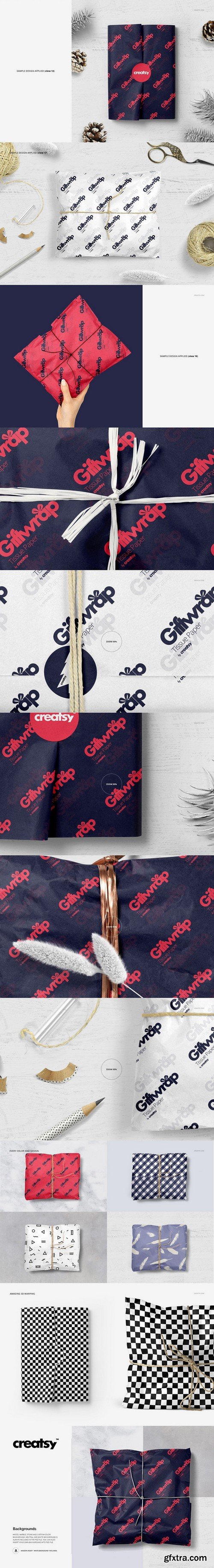 CM - Wrapping Tissue Paper Mockup Bundle 2143283
