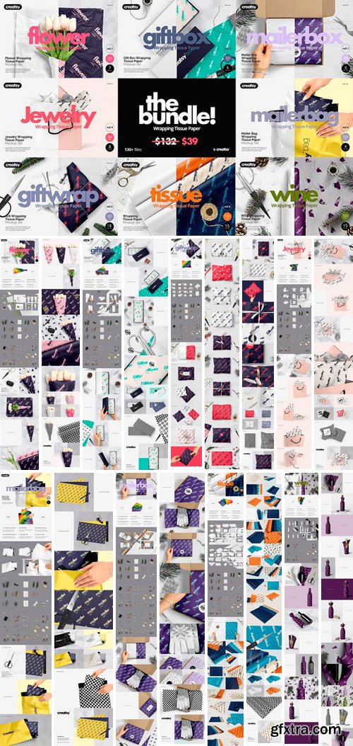 CM - Wrapping Tissue Paper Mockup Bundle 2143283