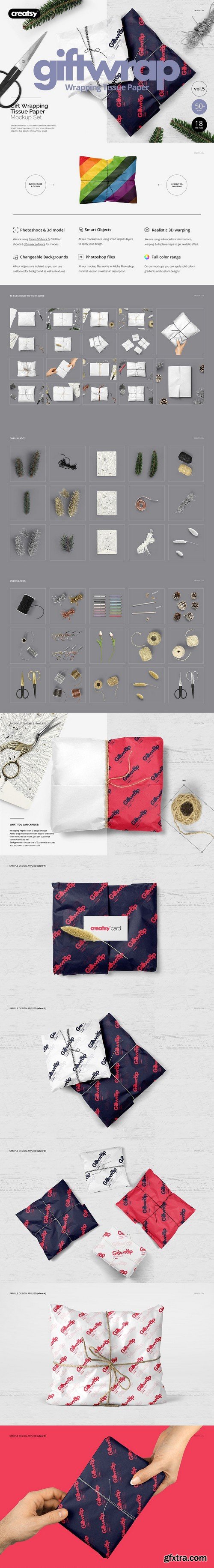 CM - Wrapping Tissue Paper Mockup Bundle 2143283