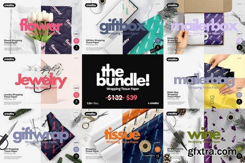 CM - Wrapping Tissue Paper Mockup Bundle 2143283