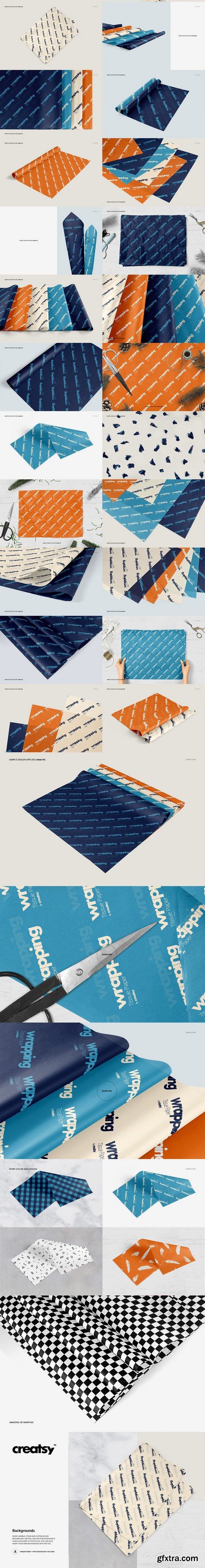 CM - Wrapping Tissue Paper Mockup Bundle 2143283