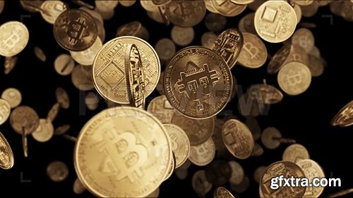 Falling Gold Bitcoin Coins 82445 Falling Gold Bitcoin Coins 82445