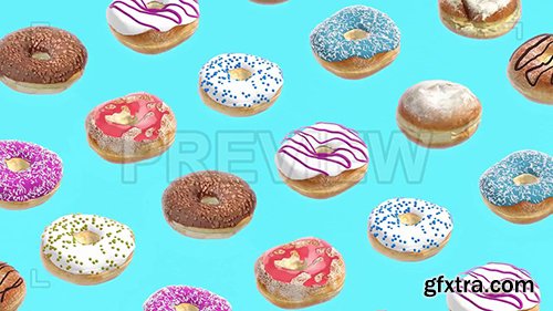 Donuts Spin On A Blue Background 82434 Donuts Spin On A Blue Background 82434