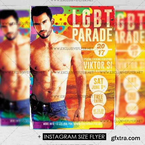 LGBT Pride Parade – Premium A5 Flyer Template LGBT Pride Parade – Premium A5 Flyer Template