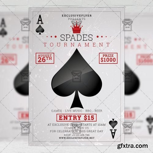 Spades Tournament – Community A5 Flyer Template Spades Tournament – Community A5 Flyer Template