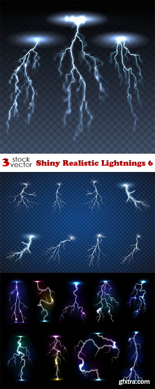 Vectors - Shiny Realistic Lightnings 6