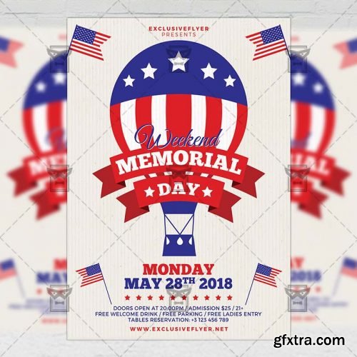 Memorial Day Weekend Flyer – Seasonal A5 Template