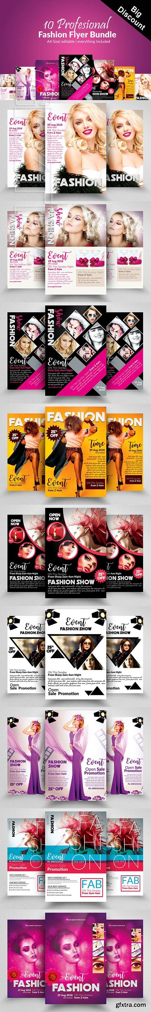 CreativeMarket - 10 Fashion Poster Flyer Bundle 2581700