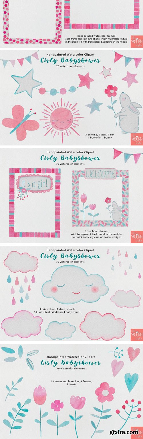 CM - Girly Babyshower Graphics Pack 2392376