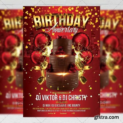 Birthday Anniversary Flyer – Club A5 Template Birthday Anniversary Flyer – Club A5 Template