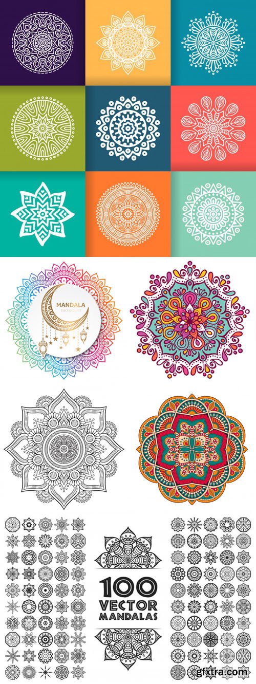 Collection of Mandala Templates in Vector 5xEPS