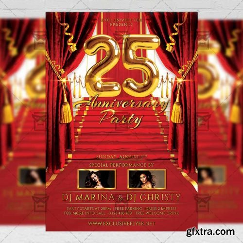 25 Anniversary Party – Club A5 Flyer Template 25 Anniversary Party – Club A5 Flyer Template