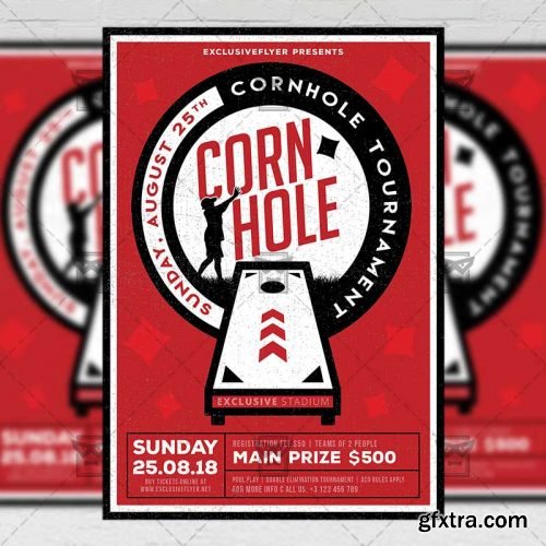 Cornhole Tournament – Community A5 Flyer Template