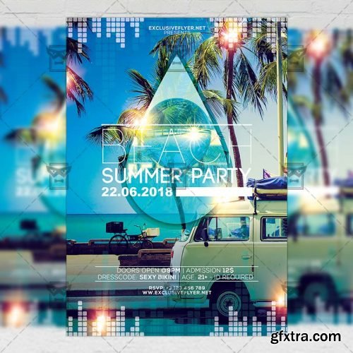 Beach Summer Party – Seasonal A5 Flyer Template