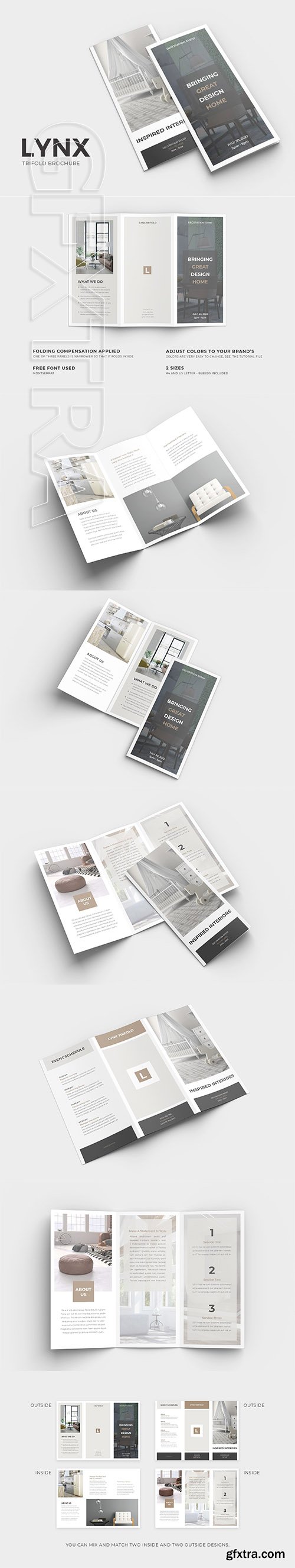 CreativeMarket - Lynx Trifold Brochure 2581374