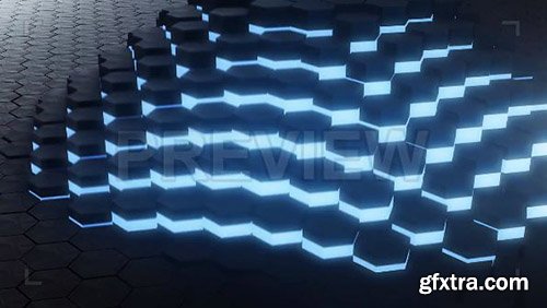 Hexagon Glow Digital Background - Motion Graphics 84102
