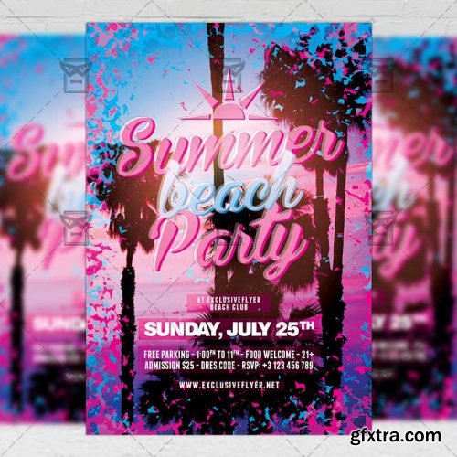 Summer Beach Party – Seasonal A5 Flyer Template