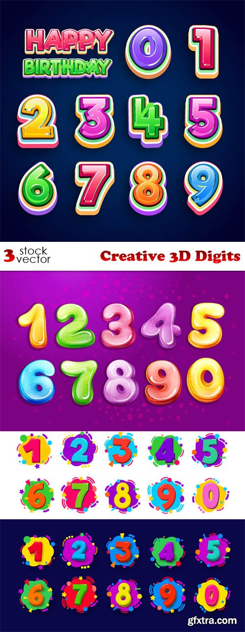 Vectors - Creative 3D Digits