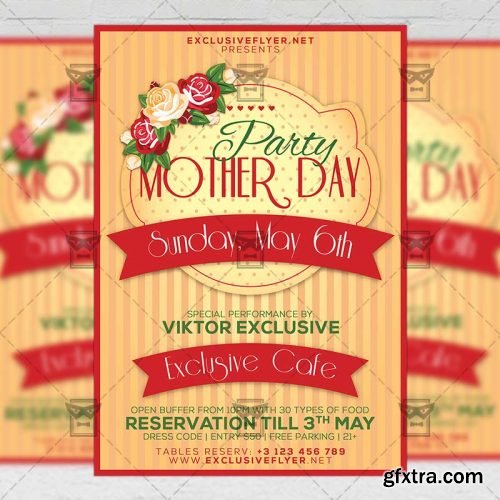 Mother Day Party – Seasonal A5 Flyer Template