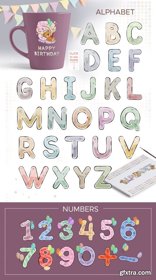 CM - Kid's alphabet with cartoon bear 2100596