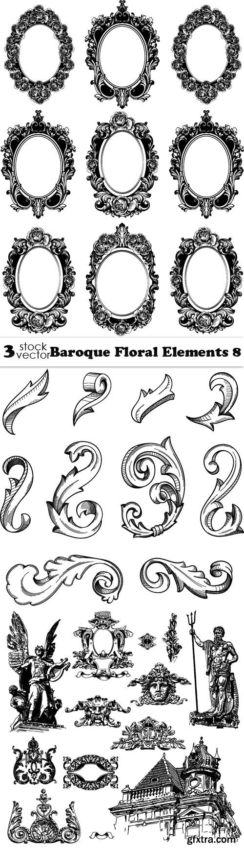 Vectors - Baroque Floral Elements 8