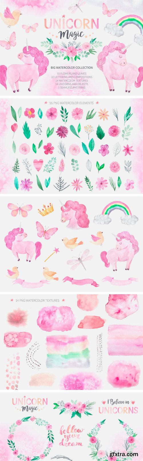 CM - Watercolor Unicorn Design Set 2393846