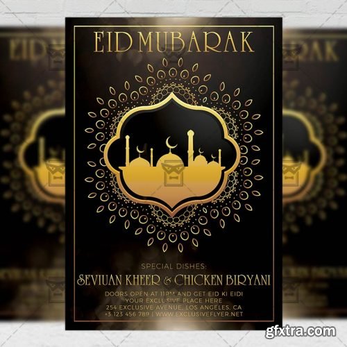 Eid Mubarak – Seasonal A5 Flyer Template