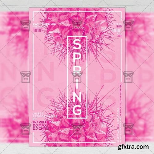 Spring Pop Art Party – Seasonal A5 Flyer Template