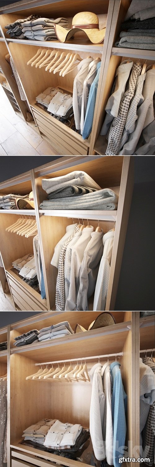 Clothes in the Closet Section C 3-4 3d Model
