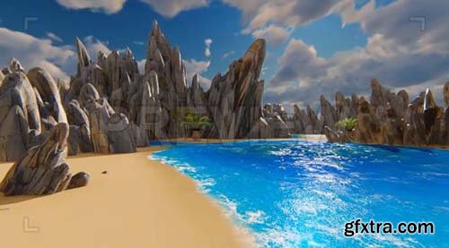 Tropical Island With Sharp Rocks - Motion Graphics 88464