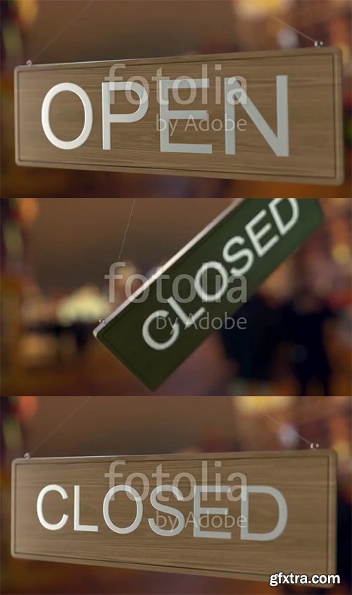 Door sign is turned over from OPEN to CLOSED 207566509