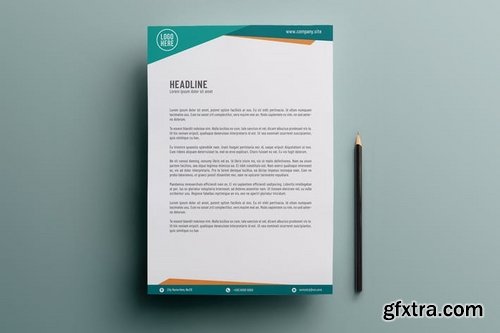 Elegant Turquoise Letterhead