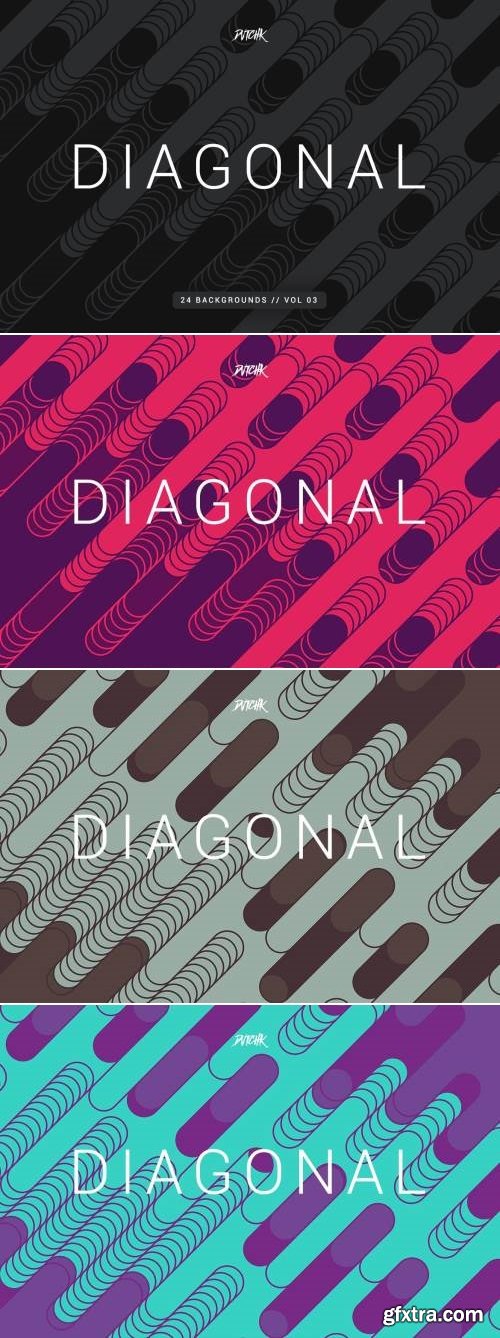 Diagonal |Rounded Lines Backgrounds | Vol. 03
