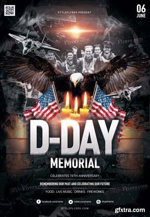 D-Day Memorial  V1 2018 PSD Flyer Template