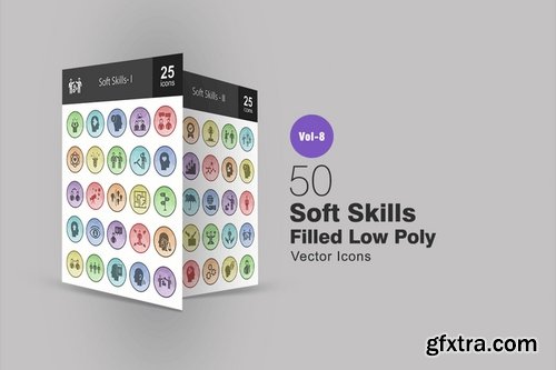 IT Services-News & Media-Funeral-Soft-Airport Skills Filled Low Poly Icons