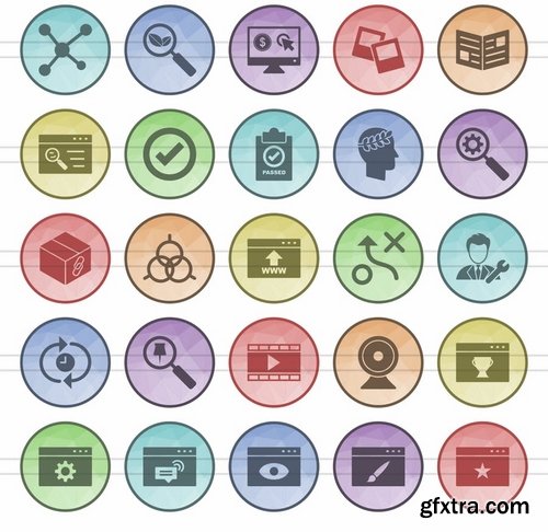 IT Services-News & Media-Funeral-Soft-Airport Skills Filled Low Poly Icons