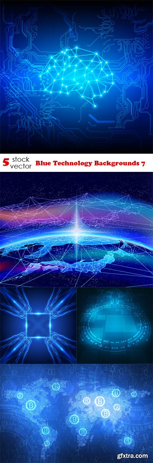 Vectors - Blue Technology Backgrounds 7