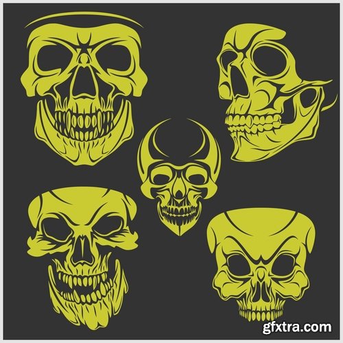 Skull head pattern for clothes t-shirt 25 EPS
