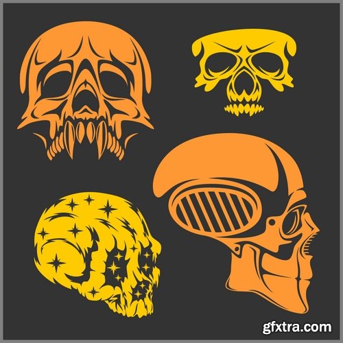 Skull head pattern for clothes t-shirt 25 EPS