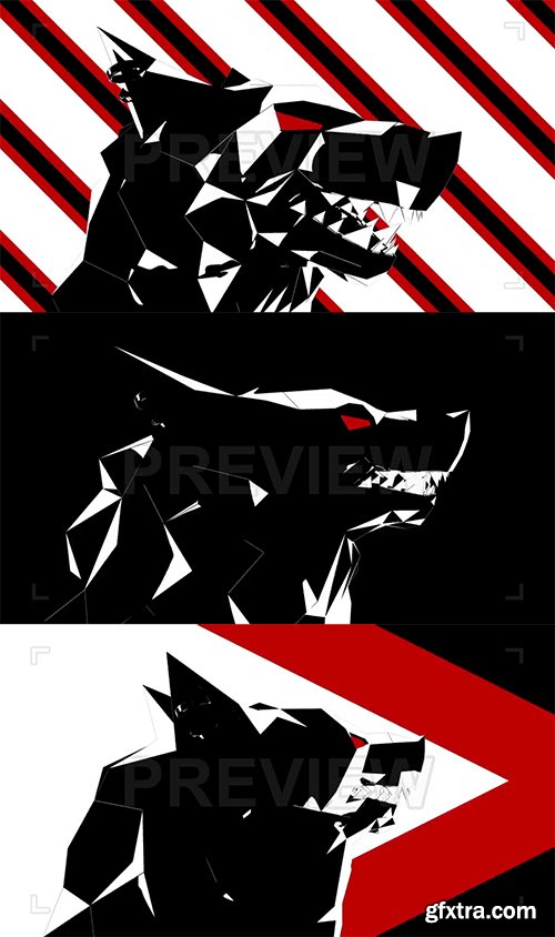 Low Poly Wolf Head VJ Loop 87508