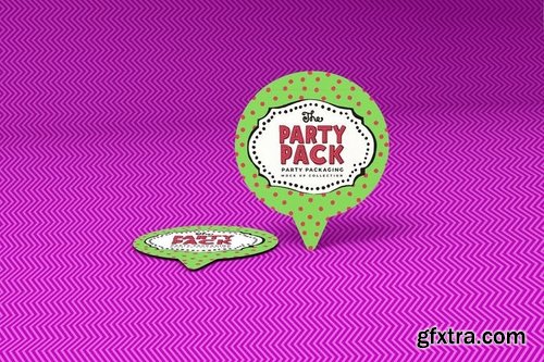 Cupcake Topper Party Packaging Mockup