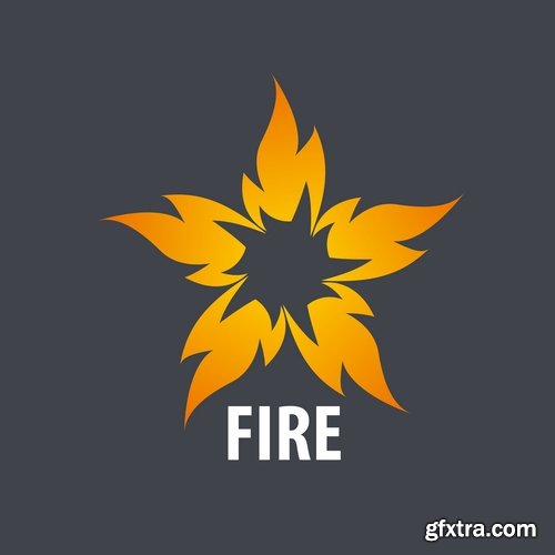 Fire picture vector logo illustration of the business campaign 44-25 Eps