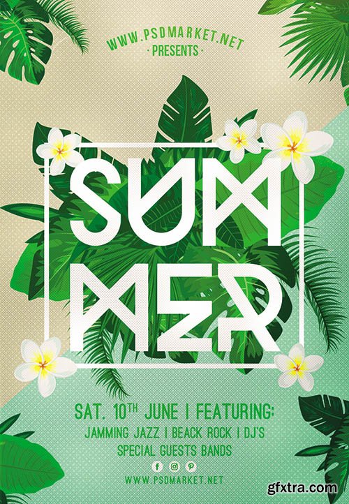 Summer Party Flyer – PSD Template Summer Party Flyer – PSD Template