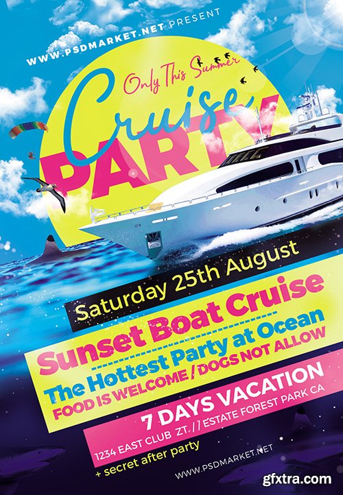 Cruise Party Flyer – PSD Template Cruise Party Flyer – PSD Template