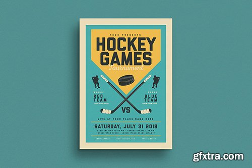 Vintage Hockey Game Flyer